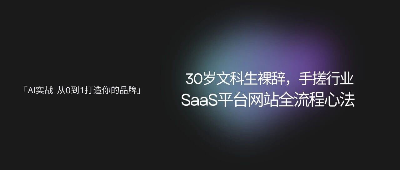 30岁文科生裸辞,手搓行业SaaS平台网站全流程心法封面